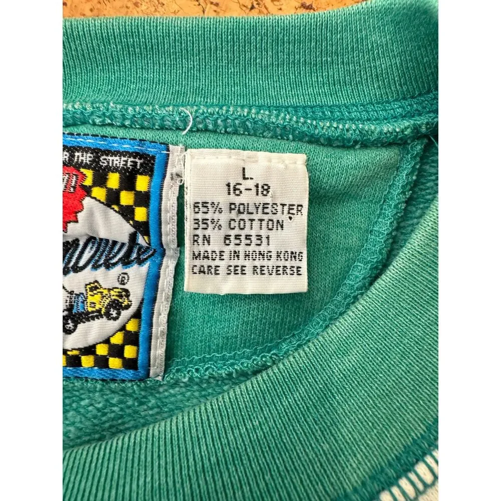 Vintage Green and White Striped Sweatshirt - Picture 7 of 10